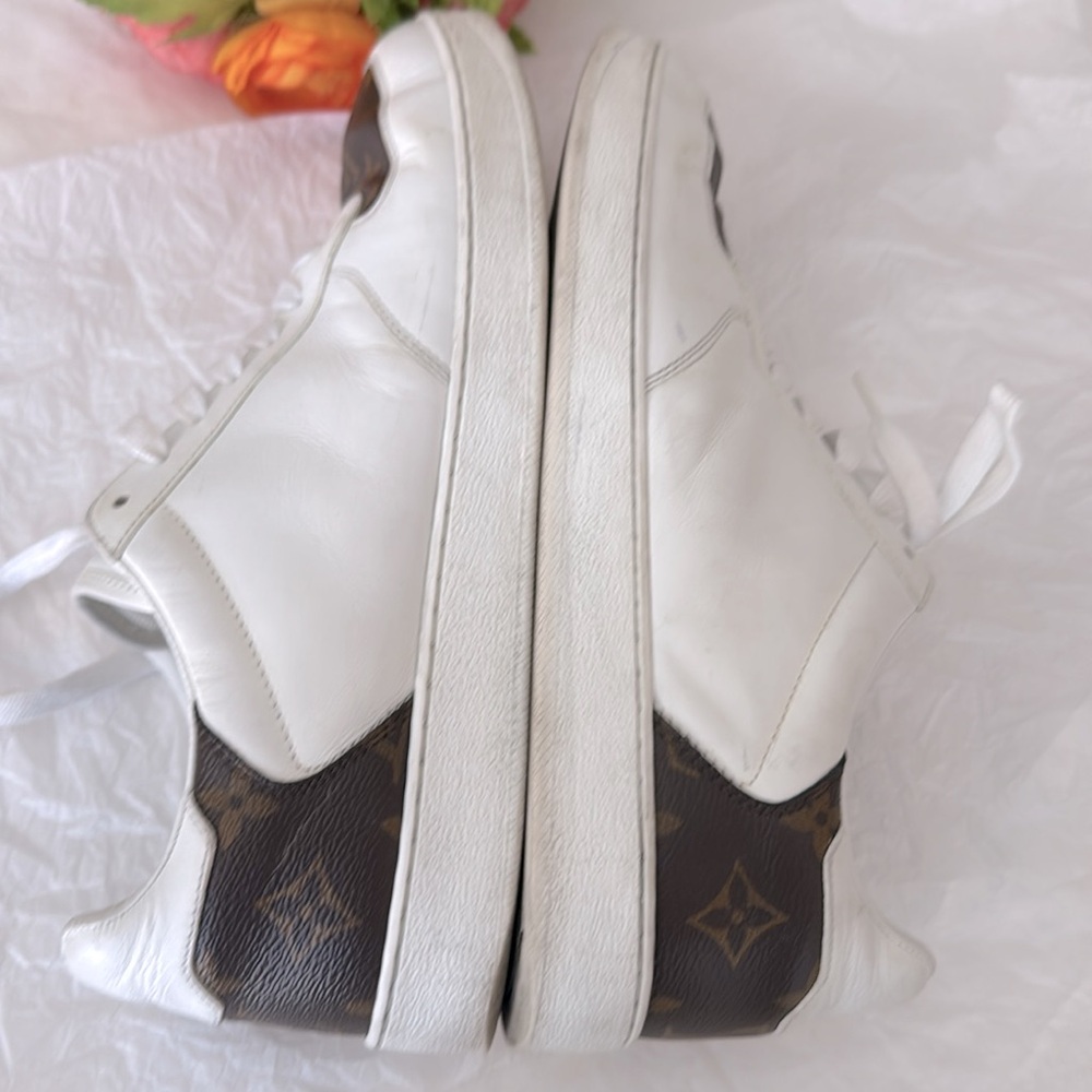 Authentic Louis Vuitton White and Brown Men's Sneakers - Picture 7 of 14